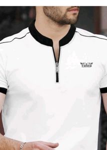 TRIPR Men's White &amp; Black Collar T-Shirt