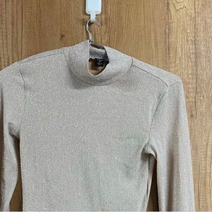 Sparkly Long Sleeve Crop Top