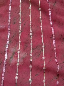 Elegant Peach Saree with Sequins
