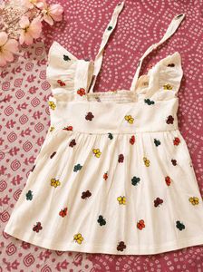 Cute Cream Butterfly Print Dress