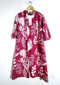 Pink Floral Print Long Shrug (Women's)