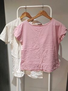 Bundle - Pink & White cotton T-shirt Set
