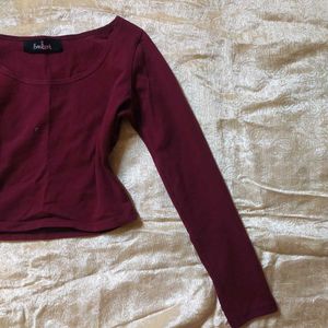 Burgundy Long Sleeve Top