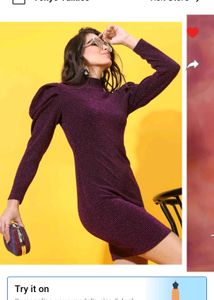 Knee Length Maroon Midi With Puff Shoulder