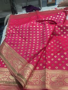 Elegant dark pink banarsi saree