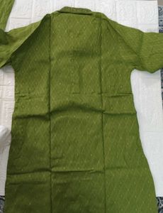 Kid's Green Kurta with White Pajama Set