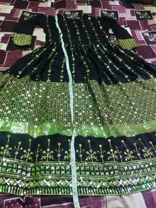 Front Back SEQUINS embroidered long frock