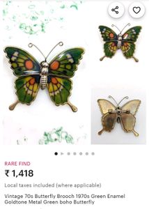 Vintage 70s Butterfly Brooch 1970s