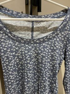 Floral Long Sleeve Cropped Top