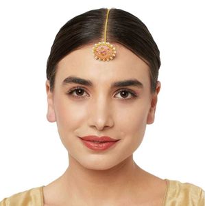 Voylla Enamel Maang Tikka with Pearls