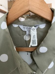 Green Polka Dot Button-Up Shirt