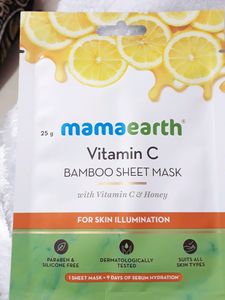 Mamaearth Vitamin C Bamboo Sheet Mask with Vitamin C & Honey (25g) Combo  of 3