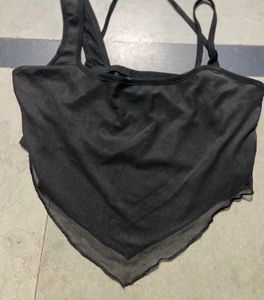 Black Asymmetrical Neck Top