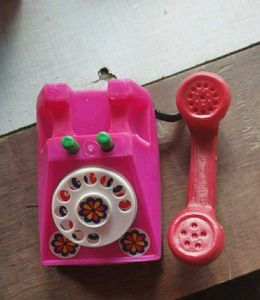 Vintage Pink Toy Rotary Phone