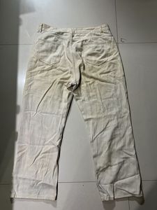 Cream Wide Leg Jeans