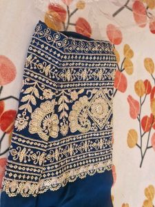 Blue anarkali Embroidered Suit with Dupatta 💖