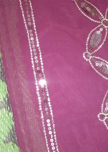 Purple And Mehandi Colour Sarees