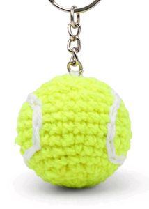 Crocheted Tennis Ball Keychain