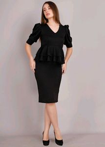 Chemistry Chic Black Peplum Dress