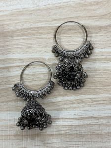 Silver Jhumka Earrings