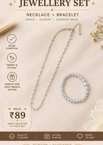 Elegant Pearl Necklace & Bracelet Set
