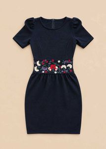 NAVY BLUE PUFF SLEEVE DRESS