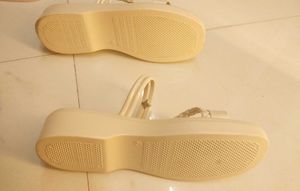 Cream Braided Strap Sandals