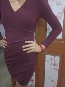 Burgundy Wrap Dress