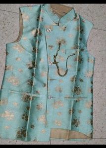 Men's Mint Green Kurta Set with Jacket