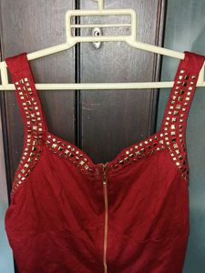 Red Embellished Top - M Size