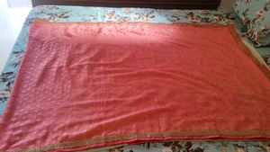 new Elegant Peach &amp; Cream Saree with blouse piece