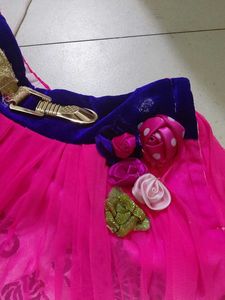 Designer Pink &amp; White Ombre Lehenga Choli