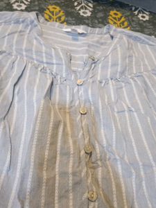 Striped Button-Down Blouse