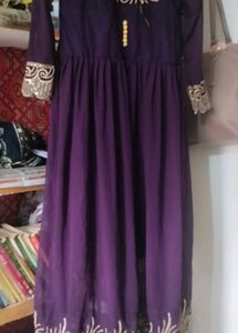 Beautiful Purple Embroidered Gown