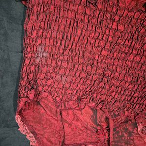 chatpate Red Embellished Spaghetti Strap Top Y2K