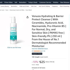 Venusia Hydrating &amp; Barrier Protect Cleanser | Cer