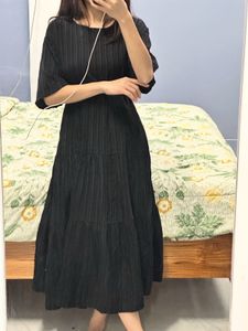 Elegant Black Striped Maxi Dress