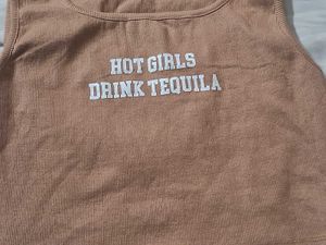 "Hot Girls Drink Tequila" Written Sassy Tank Top