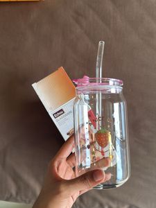 Glass Tumbler with Straw