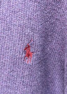ralph lauren Purple Button Neck Knit Sweater