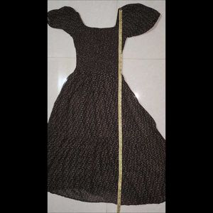Patterned Brown Dress