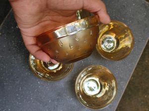 🥣set Of  5 Golden Serving Bowls 🥣