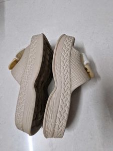 Comfortable Beige Wedge Sandals