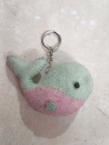 Cute Felt Whale Keychain