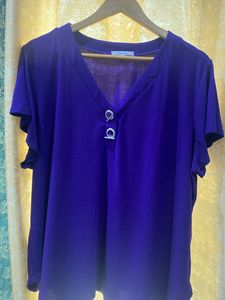 Purple V-Neck Blouse