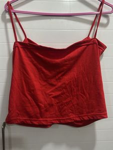 Red Ruched Cami Top