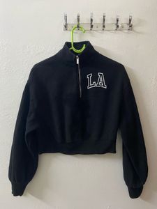 H&M Black LA Cropped Sweatshirt