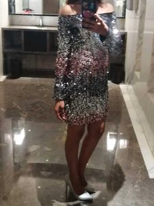 Sequin Off-Shoulder Dress