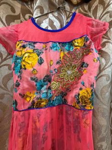 Beautiful Floral Print Ethnic Gown