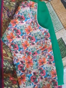 Elegant  sea Green Printed Saree with blouse